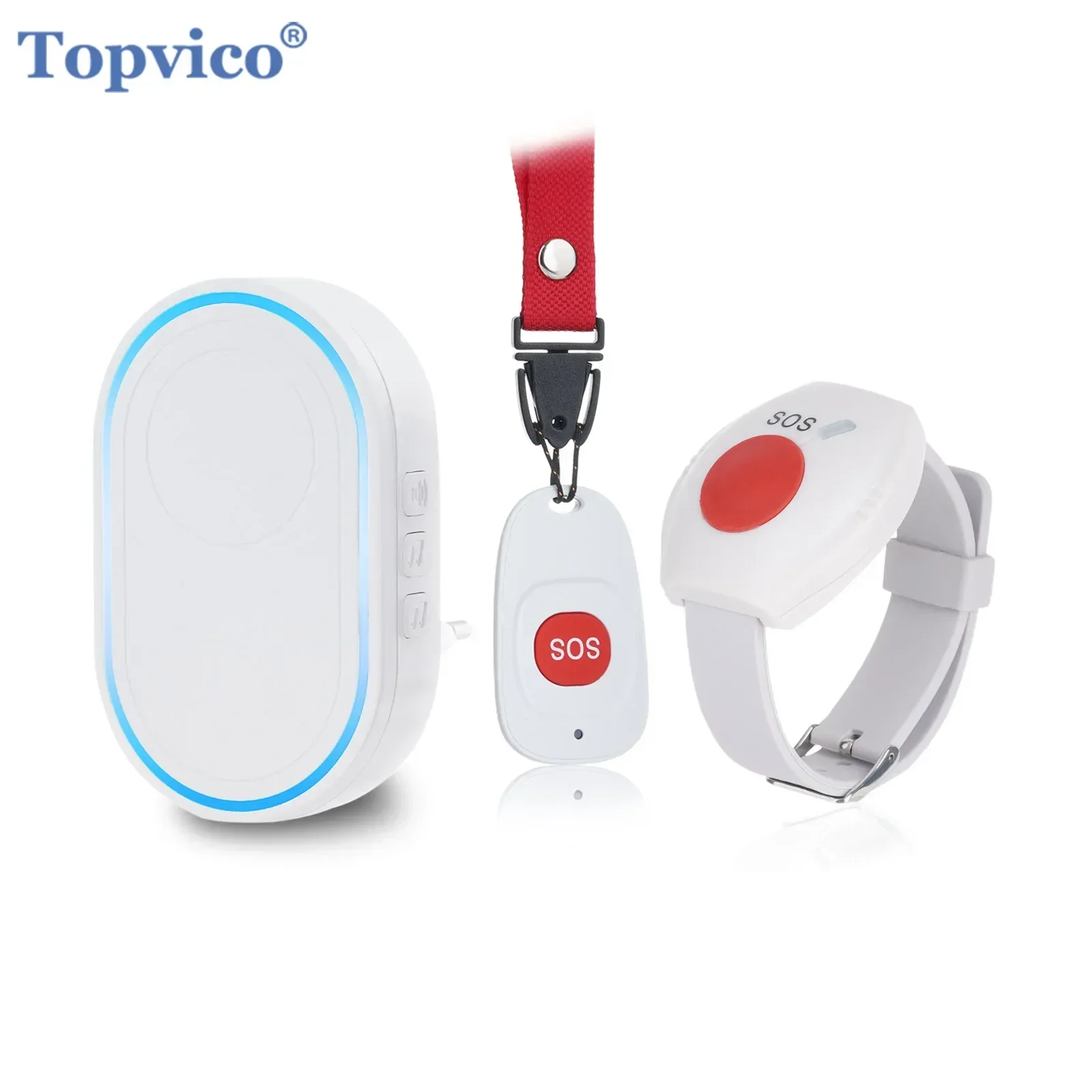 Smart Home Security System - Topvico Pager Wireless per Assistenza Anziani,
