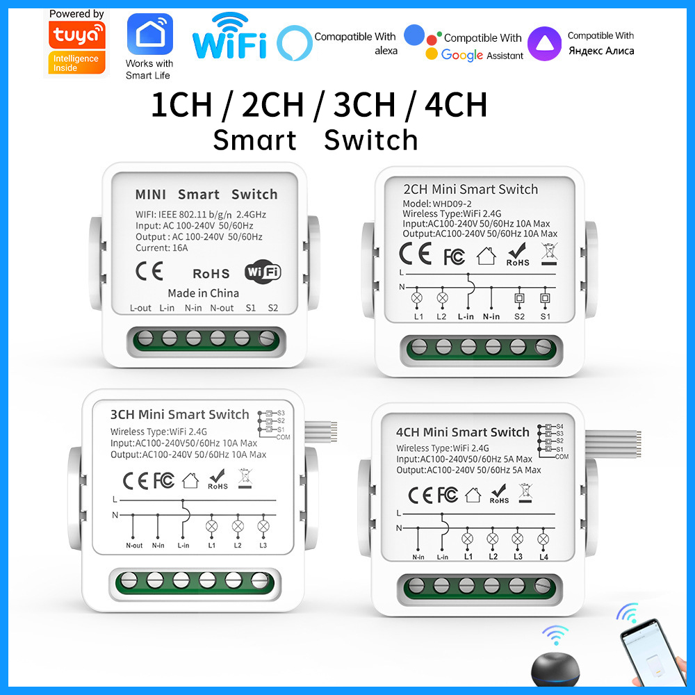 Smart Home Proxmox - Interruttore Intelligente WiFi Tuya 1/2/3/4 Gang