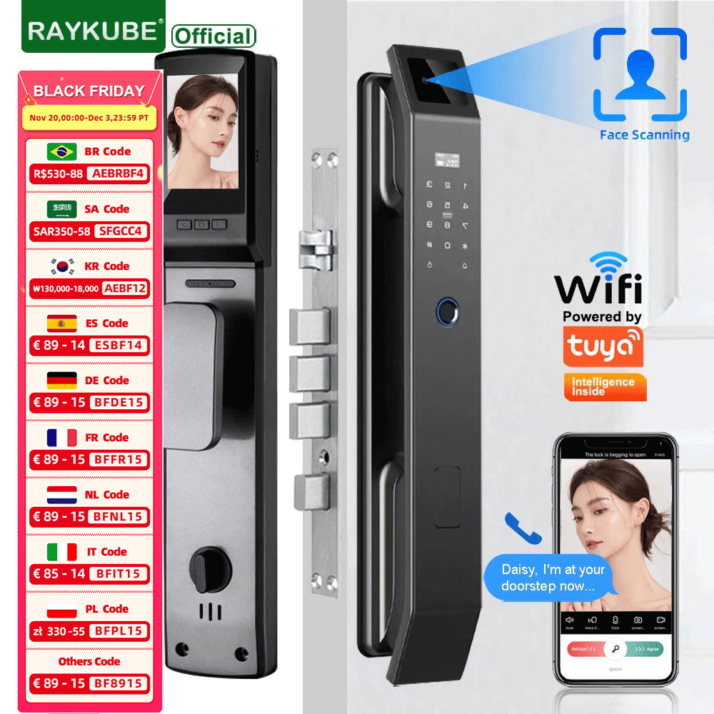 Wifi Doorbell Camera - RAYKUBE DF14 Tuya WiFi 3D Riconoscimento
