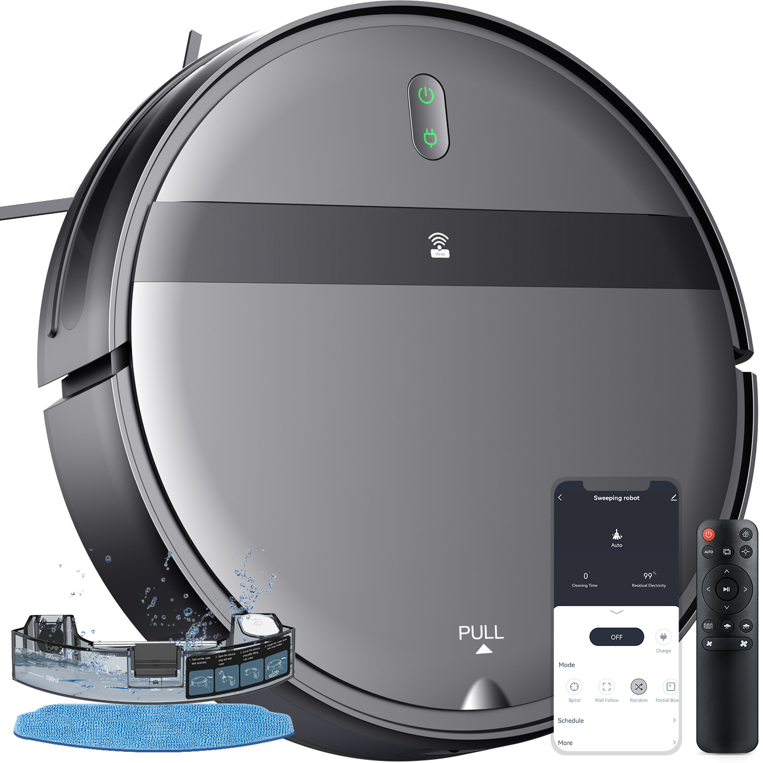 Vacuum Cleaner Smart Home - Robot Aspirapolvere Completamente Automatico Ricaricabile Anti-Caduta,
