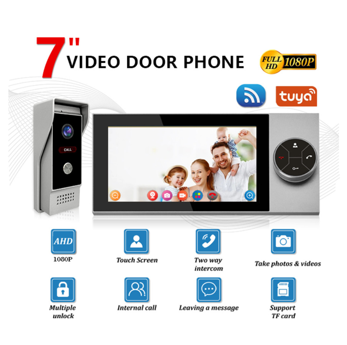 Wifi Doorbell Camera - Videocitofono con Schermo IPS da 7