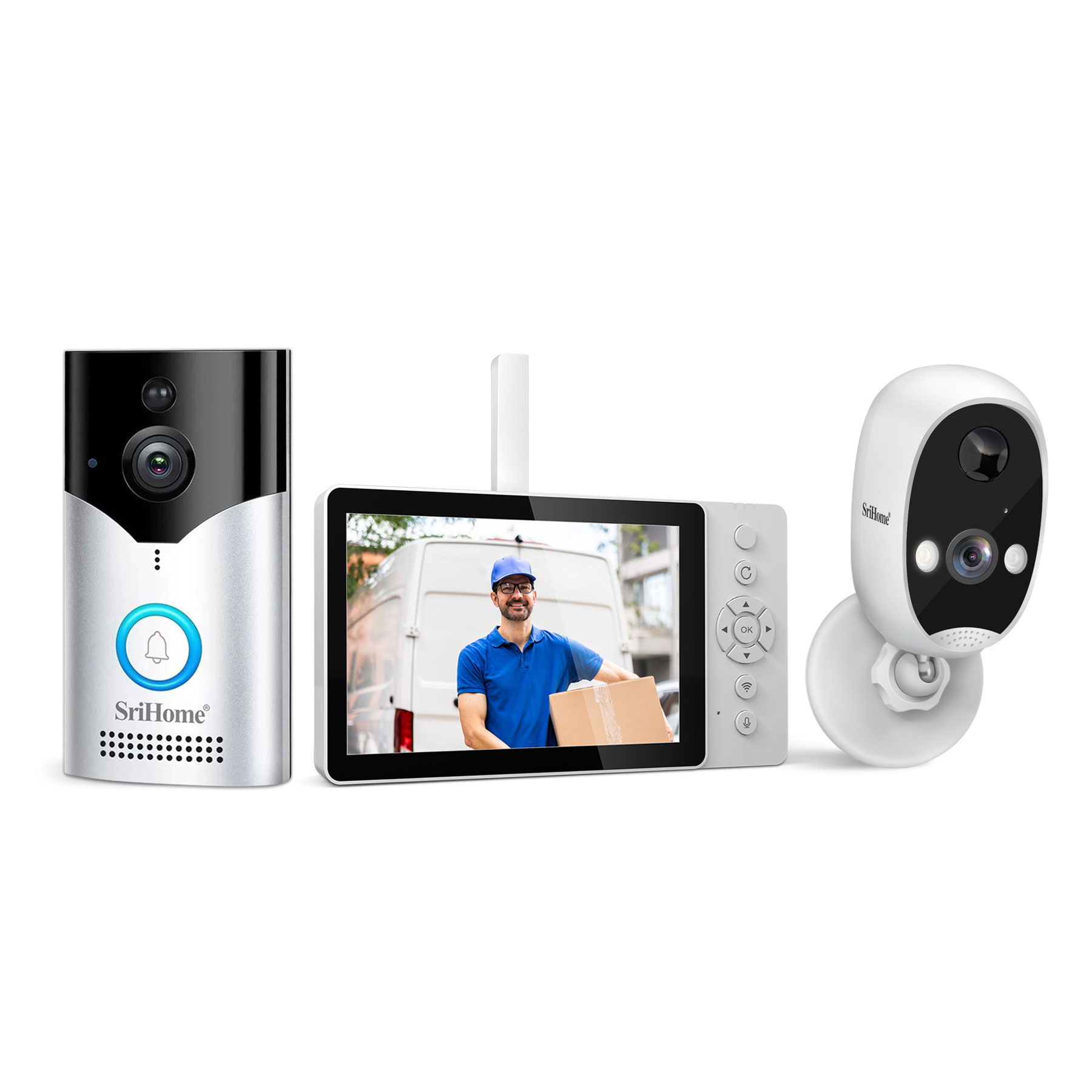 Wifi Doorbell Camera - Srihome SH054+DH008 Videocitofono WIFI 4MP 1400P
